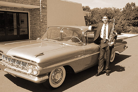 Kevin with Sax and Bel Air © 1998 whoever took this picture Kevin with Sax and Bel Air © 1998 whoever took this picture