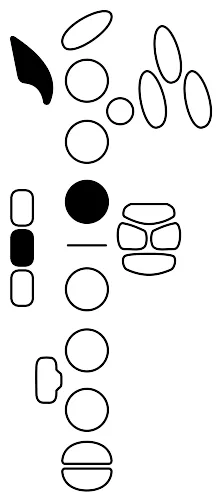 Fingering diagram for A#4. Keys pressed: Octave, LH 3, side C.