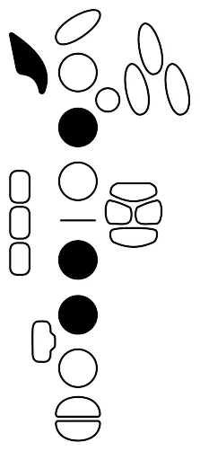 Fingering diagram for G4. Keys pressed: Octave, LH 2, RH 1 2.